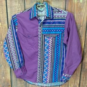 Latigo Western Shirt Large Purple Southwestern